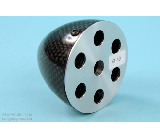 CONO DE CARBONO Ø60mm TURBO CON BRIDA DE ALUMINIO 2
