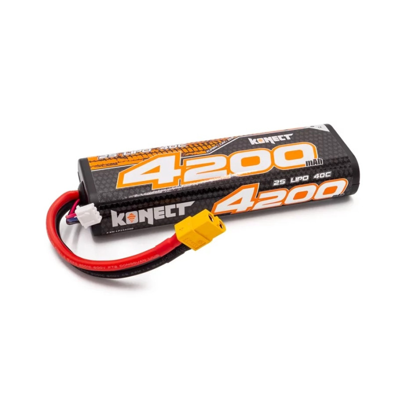 Konect Lipo 4200mah 7.4V 40C 2S1P 31Wh (Round Case XT60)