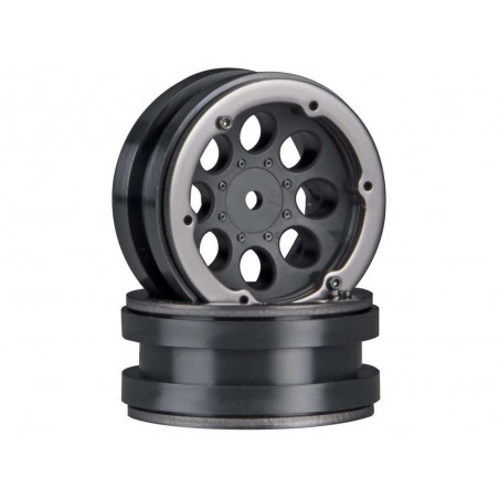 Ricambi per auto RC - AXIAL AX8087 8-Hole 1.9 Beadlock Wheel Black (2) - FLASH RC