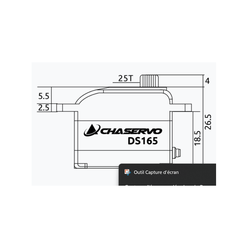 CHASERVO DS165 16,5mm HV 9kg BB MG Servo