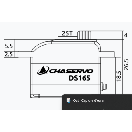 Servo numéroqie chaservo DS165 16,5mm HV 9kg BB MG Servo - FLASH RC