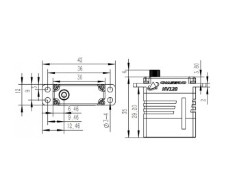 Servo senza spazzole CHASERVO HV120 12mm HV 28kg 2
