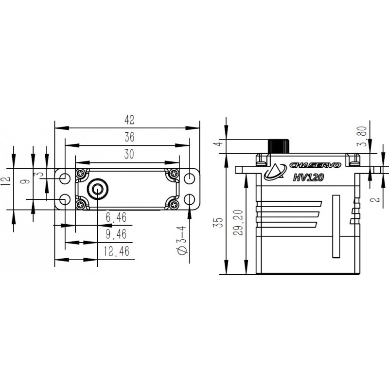 Servo senza spazzole CHASERVO HV120 12mm HV 28kg