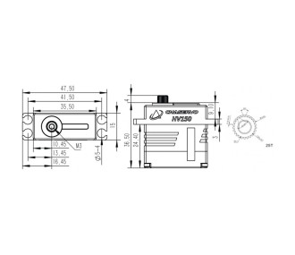 CHASERVO HV150 Servo senza spazzole HV da 15 mm e 24 kg  2