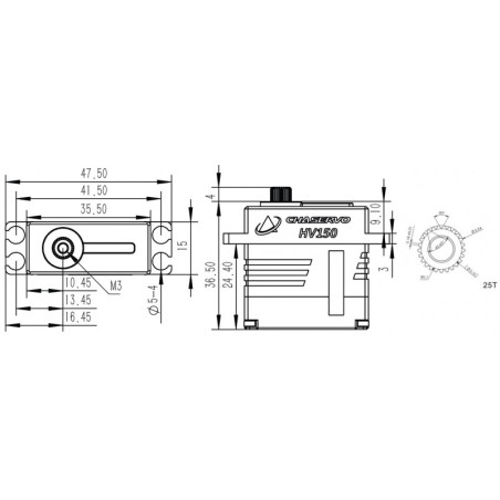 CHASERVO HV150 15mm 24kg HV Brushless Servo