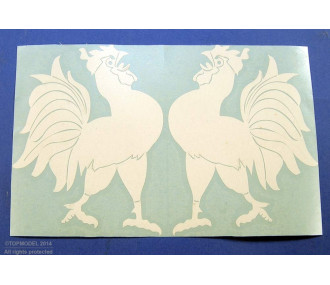 JEU INSIGNE ESCADRILLE "COQ CHANTANT" BLANC - FLASH RC