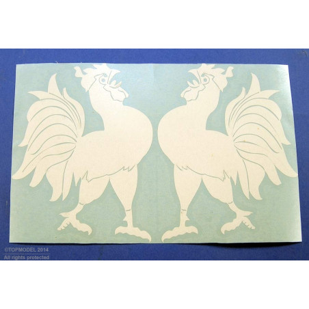 JEU INSIGNE ESCADRILLE "COQ CHANTANT" BLANC - FLASH RC