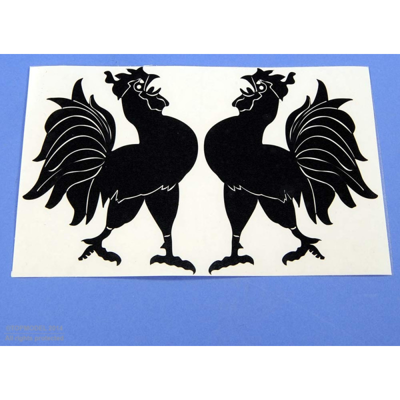 JUEGO DE INSIGNIAS DEL ESCUADRÓN "COQ CHANTANT" NEGRO