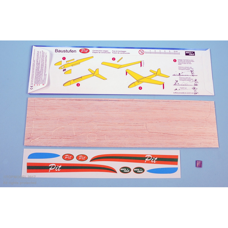 PIT 0,34m KIT DE VUELO LIBRE BALSA