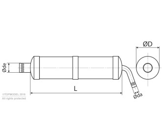 SILENCIEUX ALU ABGEKREDETER AUSGANG BIS 95cc - FLASH RC