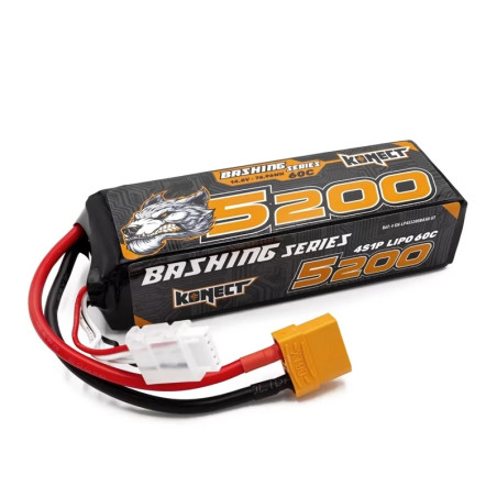Konect Lipo 5200mah 14.8V 60C 4S1P 76.96Wh bash (XT90)