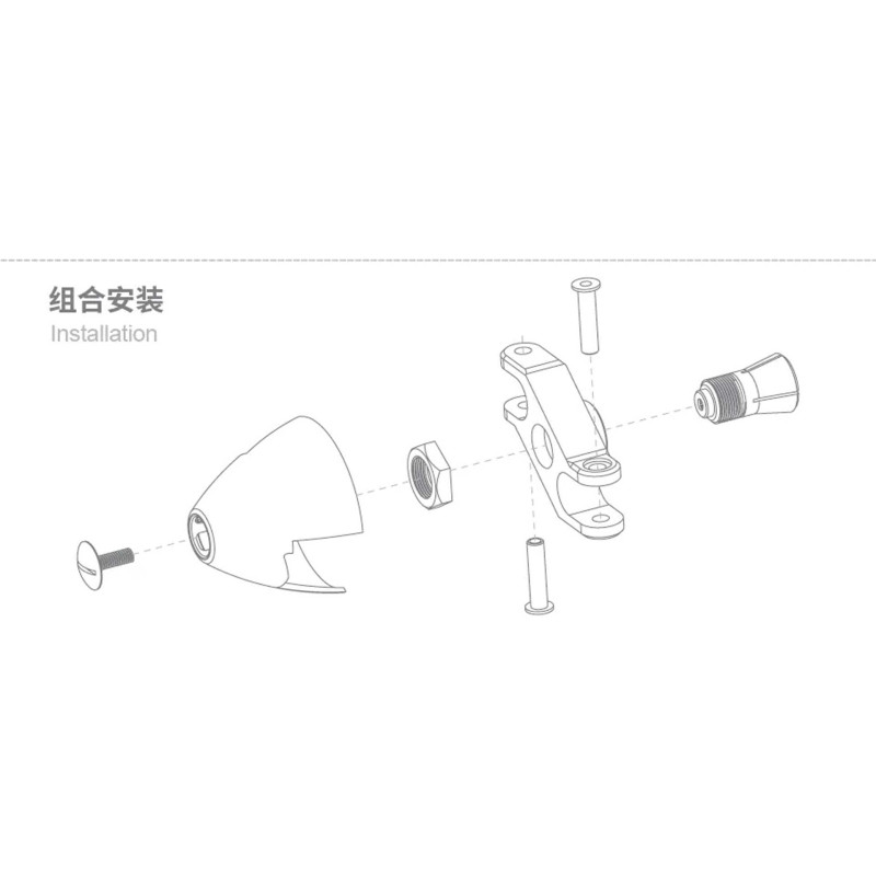 DUALSKY Type Z Spinner ø 25mm Motorwelle 3,0mm für Faltpropeller FPS_25Z.3