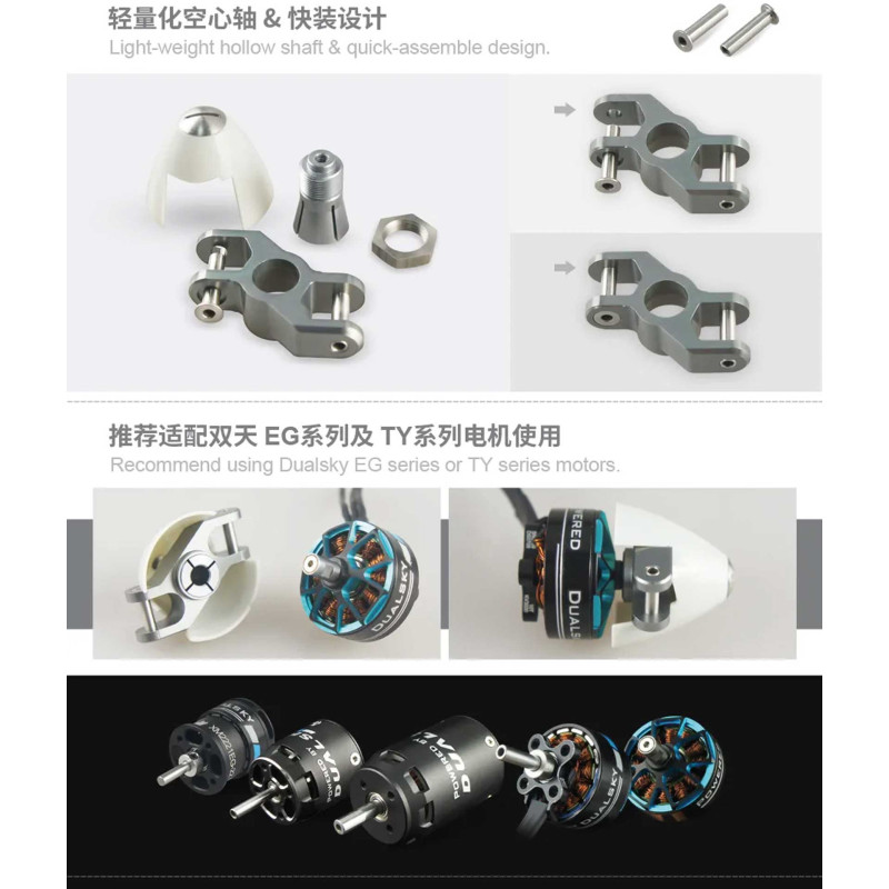 DUALSKY Tipo Z Cono ø 30mm albero motore 4,0mm per eliche pieghevoliFPS_30Z.4