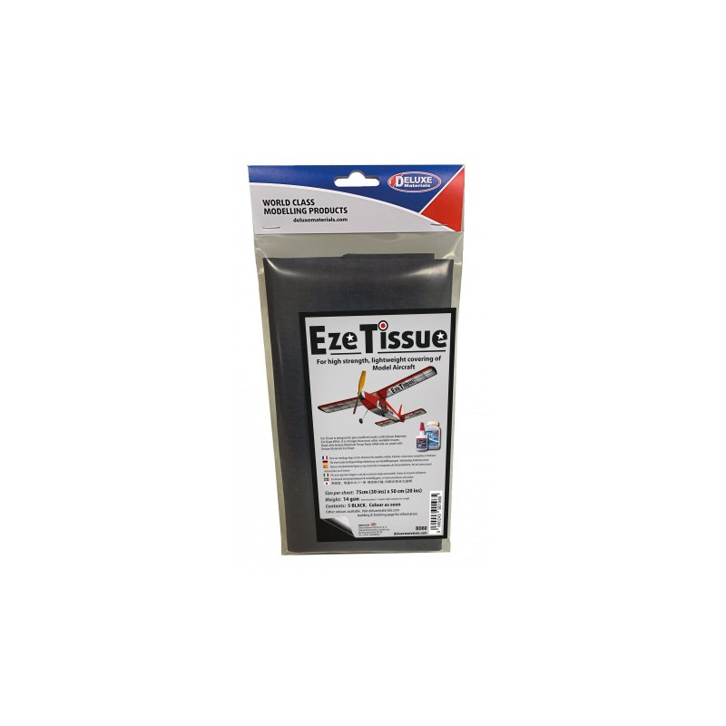 Papier Eze Tissu noir - 10 feuilles de 75x50 - FLASH RC