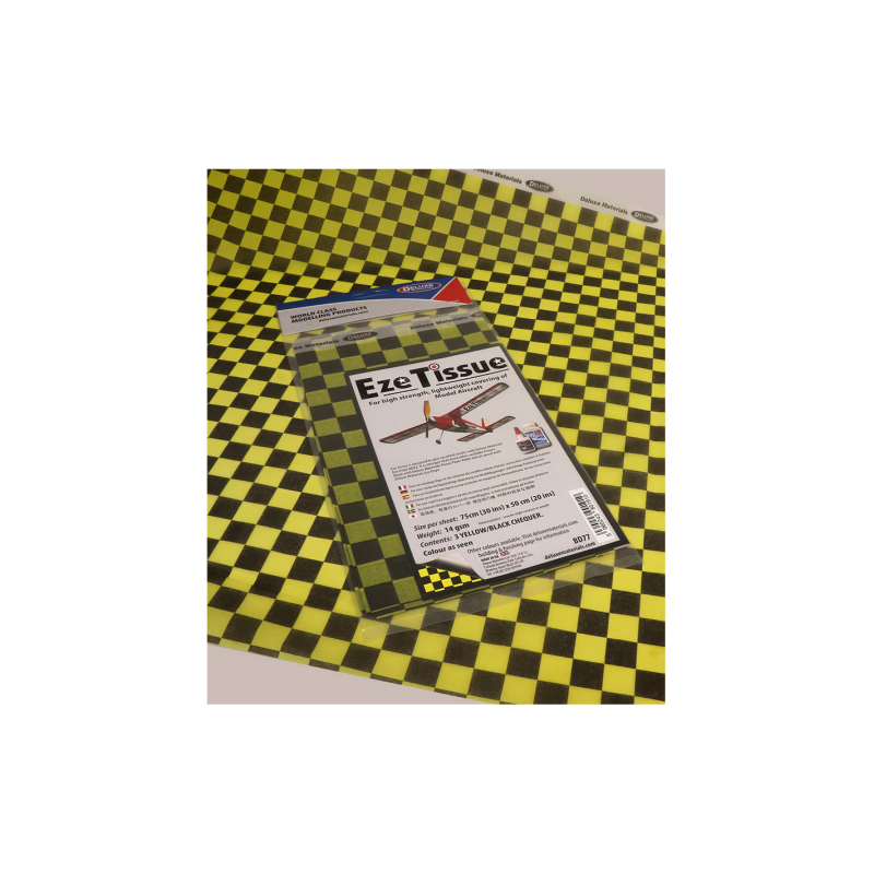 Papier de finition Deluxe Materials Eze Tissue - Motif Jaune et Noir à Damier - FLASH RC