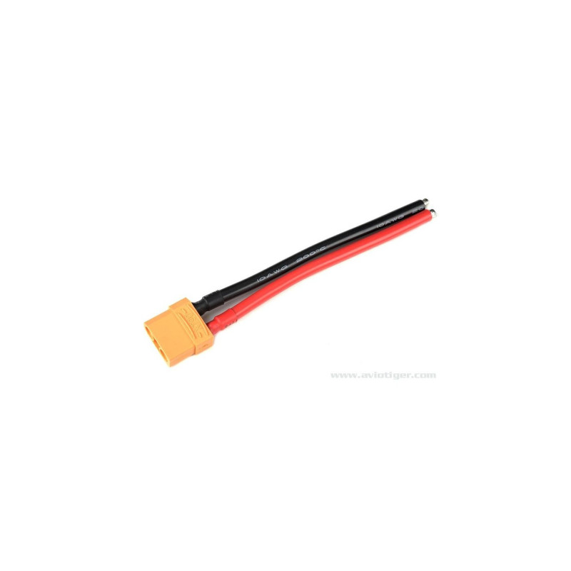 GForce GF-1082-001 Connecteur Avec Câble XT-90 Contacts Or Connecteur 10Awg Silicone Wire 12Cm 1 Pc - FLASH RC