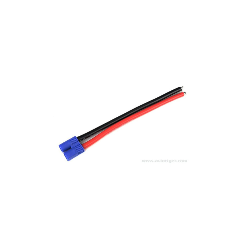 GForce GF-1077-002 Connecteur Avec Câble Ec-3 Contacts Or Femelle 12Awg Silicone Câble 12Cm 1pc - FLASH RC