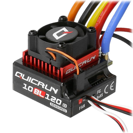 Contrôleurs brushless pour voitures RC - Hobbywing Variateur Quickrun 120A Sensored 10BL120 - FLASH RC