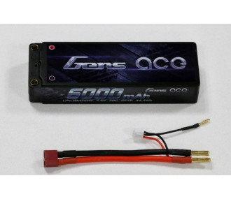 Batería Gens Ace Hardcase, Lipo 2S 7.4V 6000mAh 70C 4.0mm Socket