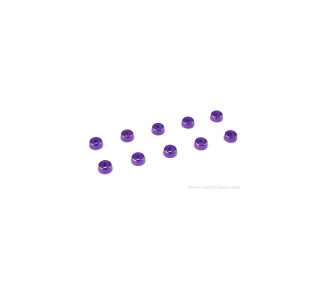 GForce GF-0406-012 Rondelle en aluminium Pour vis à tête cylindrique M2 Hauteur 5Mm Violet 10 pcs - FLASH RC