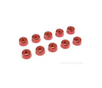 GForce GF-0406-050 Rondelle en aluminium Pour vis à tête cylindrique M5 hauteur 12Mm rouge 10 pcs - FLASH RC
