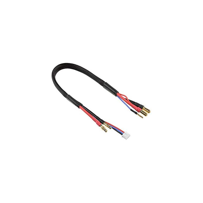 Câble de charge  4 mm Fiche Bullit 2S Chargeur 2S XH Fiche Bullit 2 mm 14 AWG Câble en silicone 30 cm 1 pièce