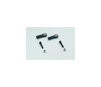 Wide M3 nylon ball clevis - M3 screw ball with screw and nut (2pcs)