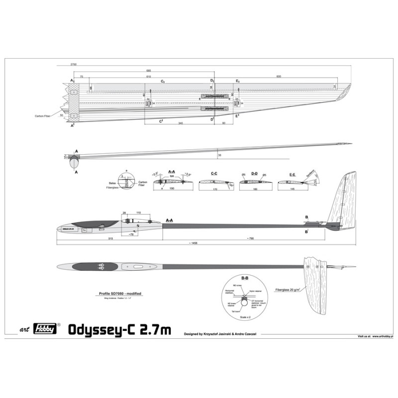 RC gliders - ODYSSEY 2,70m (cross tail) Art Hobby - FLASH RC