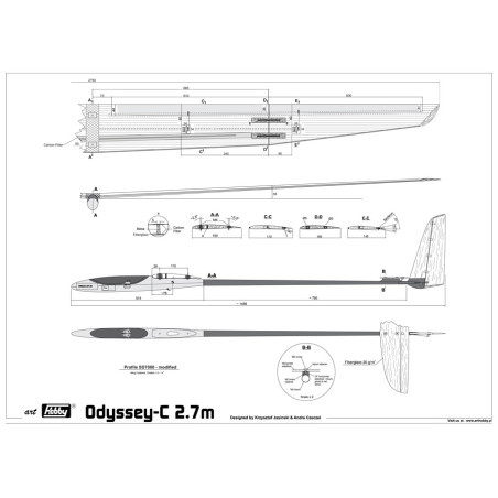 RC gliders - ODYSSEY 2,70m (cross tail) Art Hobby - FLASH RC