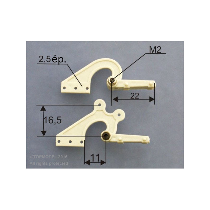 CHARNIERE DEPORTEE 2pcs - FLASH RC