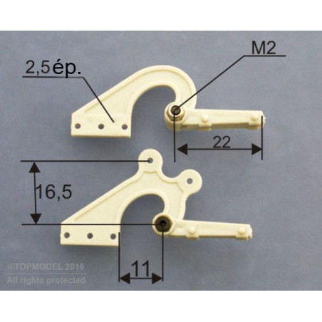 CHARNIERE DEPORTEE 2pcs - FLASH RC