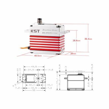 Servos - Servo KST BLS905X Brushless HV Digital 8kg/cm 0.035sec - FLASH RC