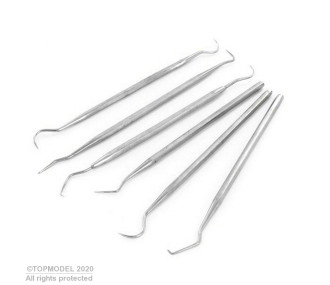 SET DI 6 SPATOLE PER MODELLARE IN ACCIAIO INOX