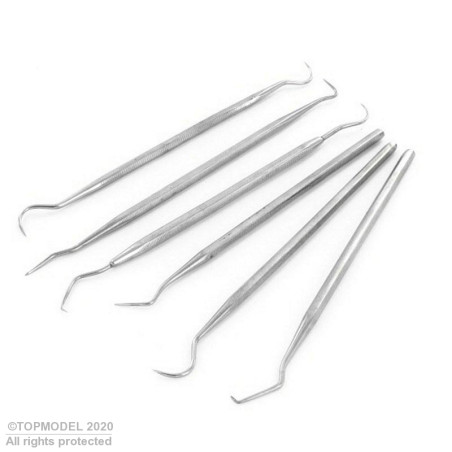 SET OF 6 STAINLESS STEEL MODELING SPATULAS