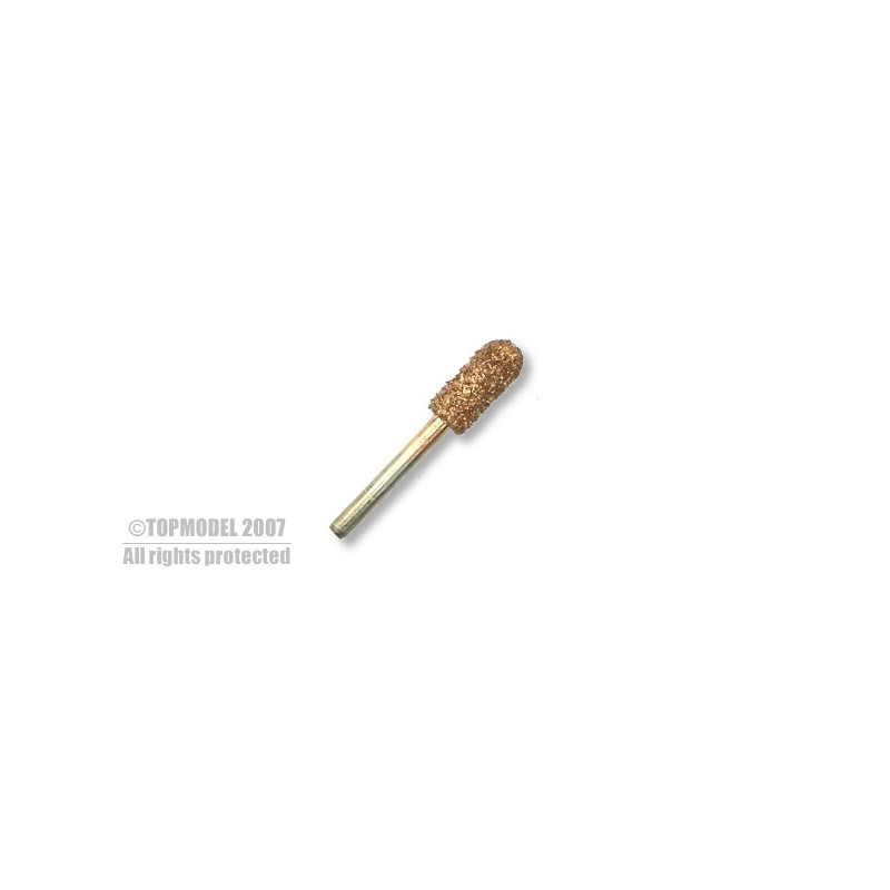MEULE CYL. BOUT ROND DIAM 7mm AXE 3mm  GROS GRAIN - FLASH RC