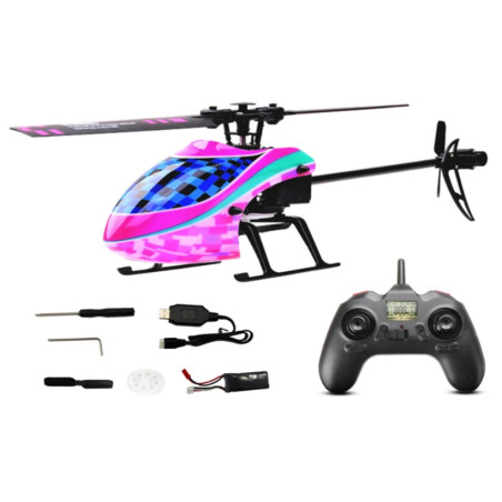 hélicoptère gyro 6axes flybarless E130 RTF Rose