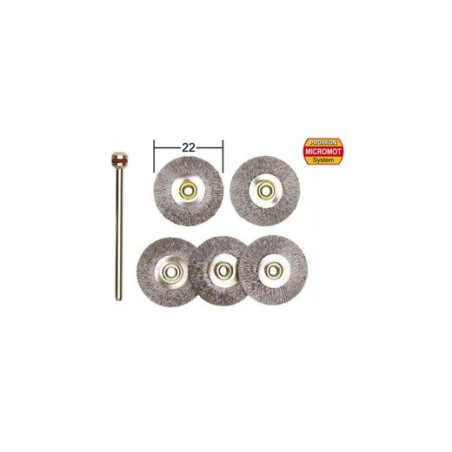 Proxxon 5 brosses en acier en forme de disque ø 22,0 mm - 28952 - FLASH RC