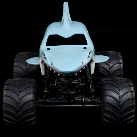 1/18 Mini LMT Megalodon 2S 4X4 RTR Brushed Monster Truck (Batterie & Chargeur inclus), Bleue - FLASH RC