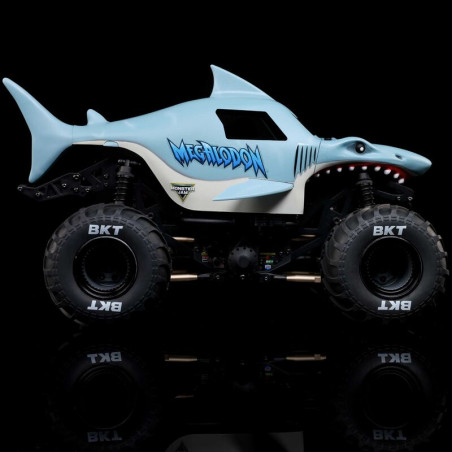 1/18 Mini LMT Megalodon 2S 4X4 RTR Brushed Monster Truck (Batterie & Chargeur inclus), Bleue - FLASH RC