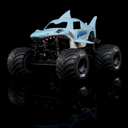 1/18 Mini LMT Megalodon 2S 4X4 RTR Brushed Monster Truck (Batterie & Chargeur inclus), Bleue - FLASH RC