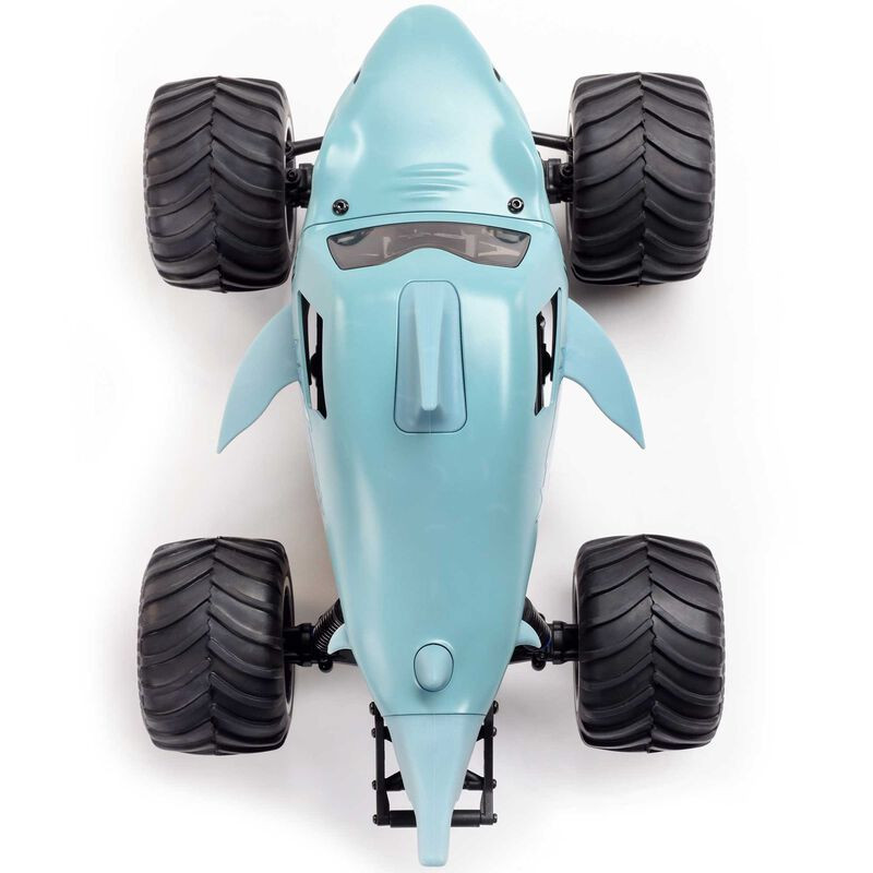 1/18 Mini LMT Megalodon 2S 4X4 RTR Brushed Monster Truck (Batterie & Chargeur inclus), Bleue - FLASH RC