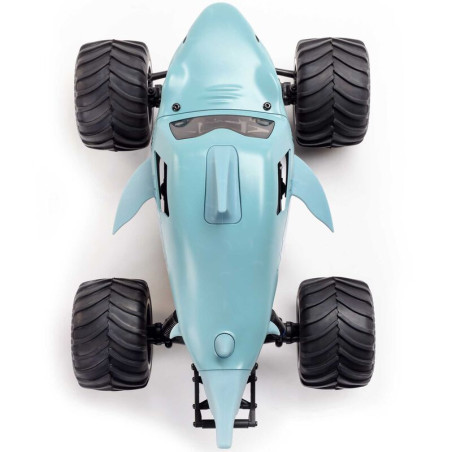 1/18 Mini LMT Megalodon 2S 4X4 RTR Brushed Monster Truck (Batterie & Chargeur inclus), Bleue - FLASH RC