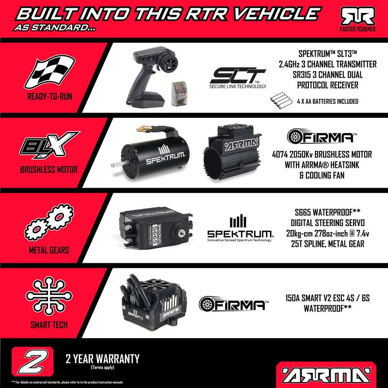 1/8 KRATON 6S EXB 4X4 RTR Brushless Speed Truck, BLACK - FLASH RC