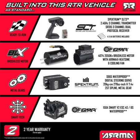 1/8 KRATON 6S EXB 4X4 RTR Brushless Speed Truck, NERO - FLASH RC