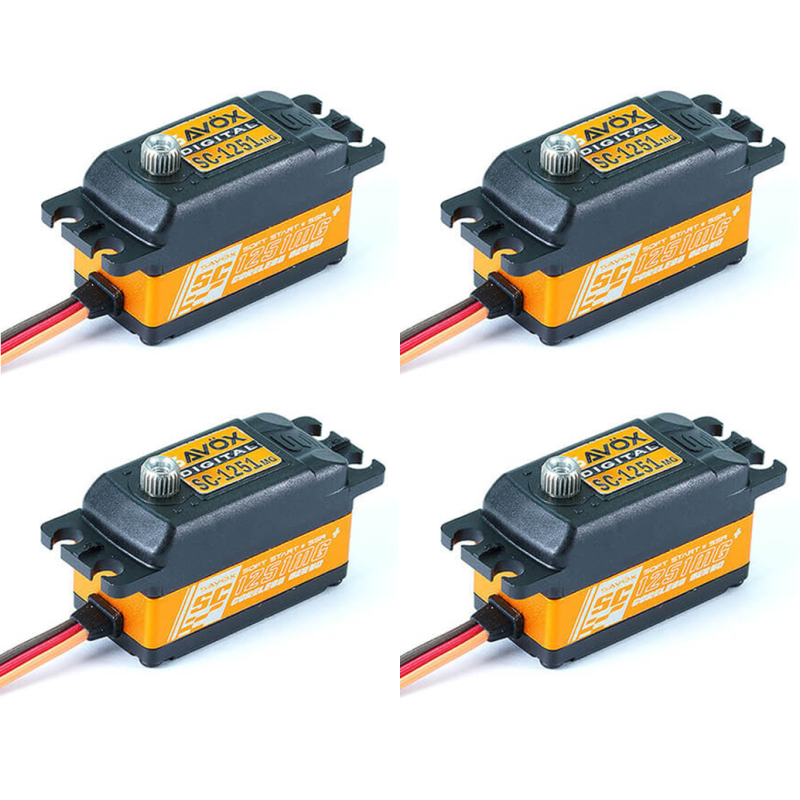 Packung mit 4x digitalem Low Profile Servo Savox SC-1251MG+ - FLASH RC