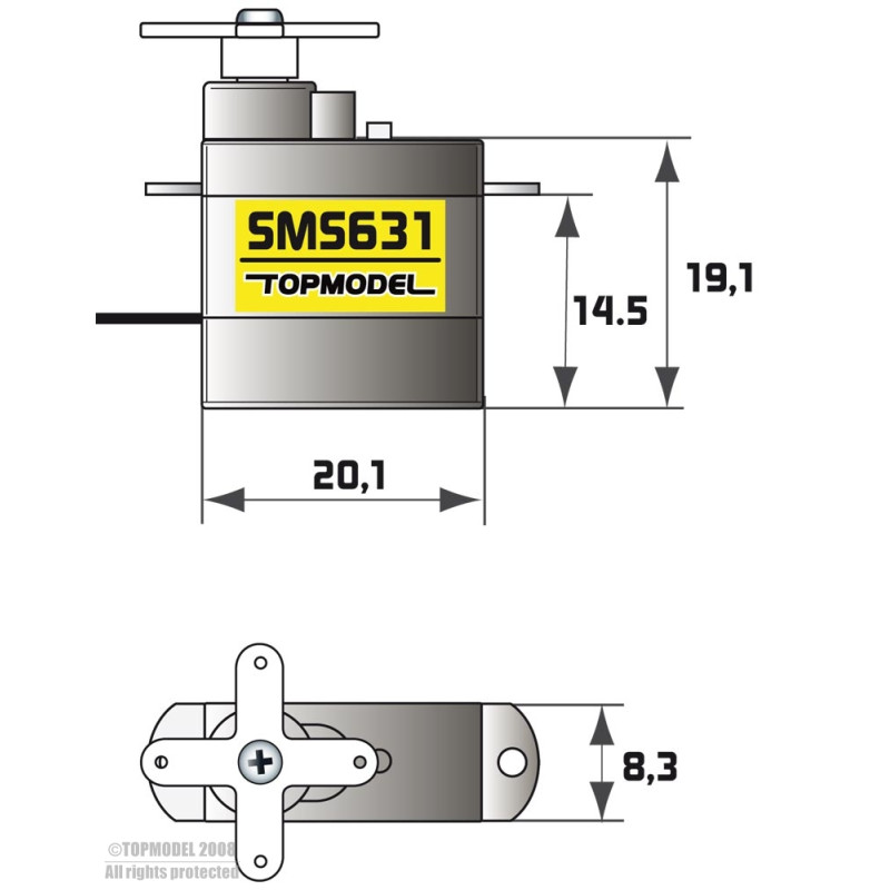 Servo Topmodel Sub Micro SMS631 - FLASH RC