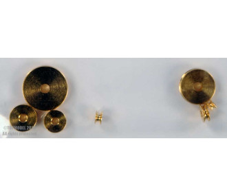 POLEA DE LATÓN Ø2.5, agujero Ø1mm 2pcs 2