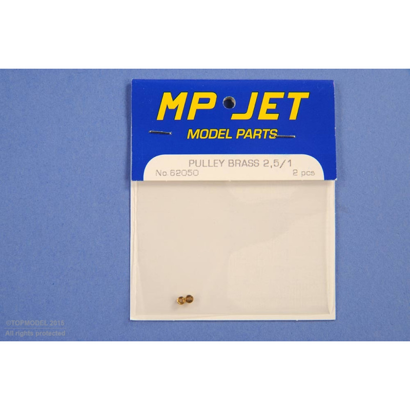POLEA DE LATÓN Ø2.5, agujero Ø1mm 2pcs