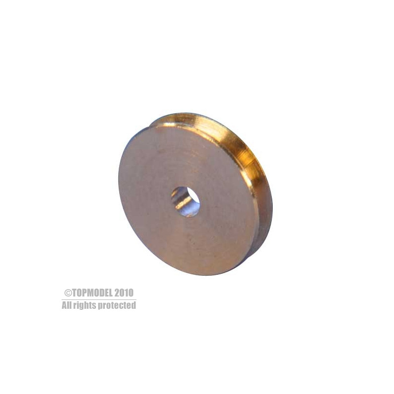 POLEA DE LATÓN Ø2.5, agujero Ø1mm 2pcs