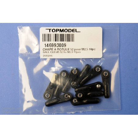 CHAPE A ROTULE 5/Ø2 pour M2,5 10pcs - FLASH RC